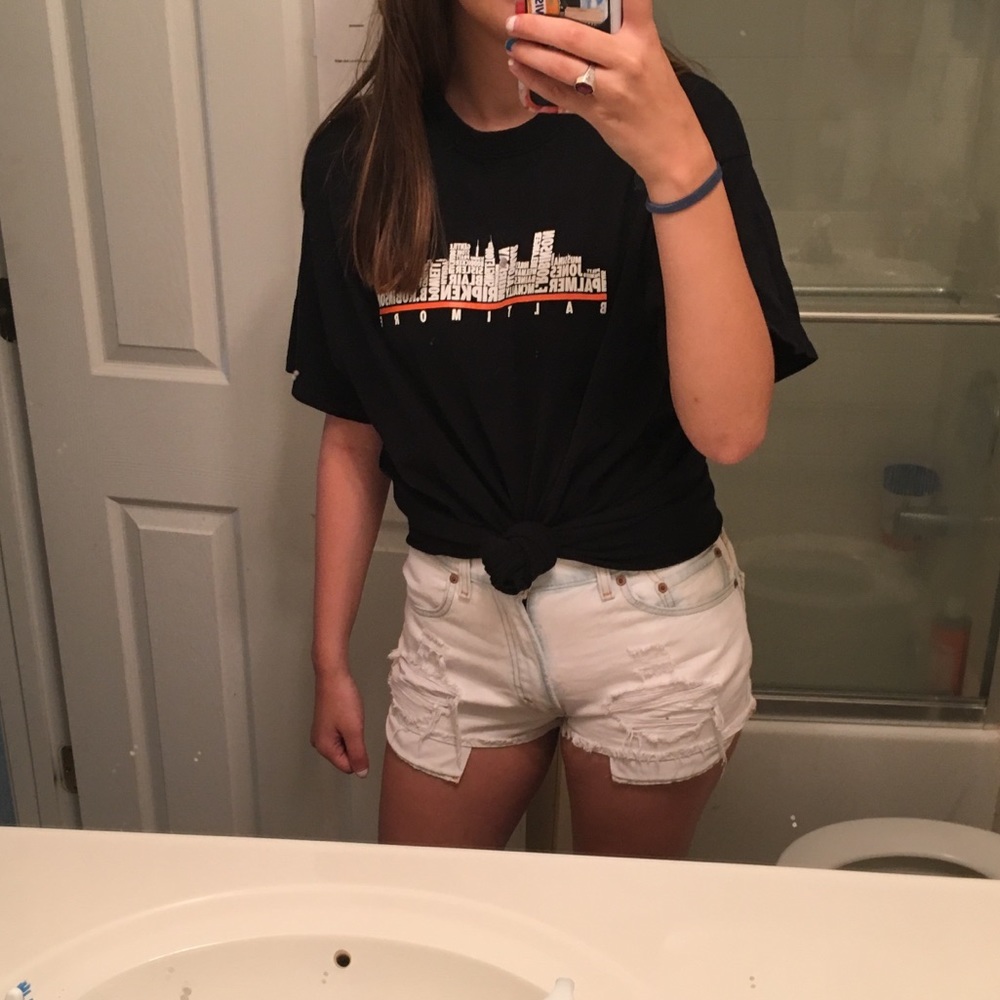 Distressed denim Levi shorts